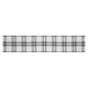 Harper Plaid Green White Runner Fringed 12x60 - The Fox Decor
